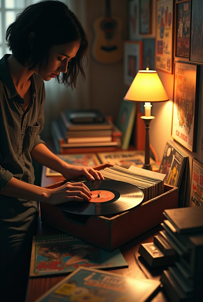 A rummage through a box of records