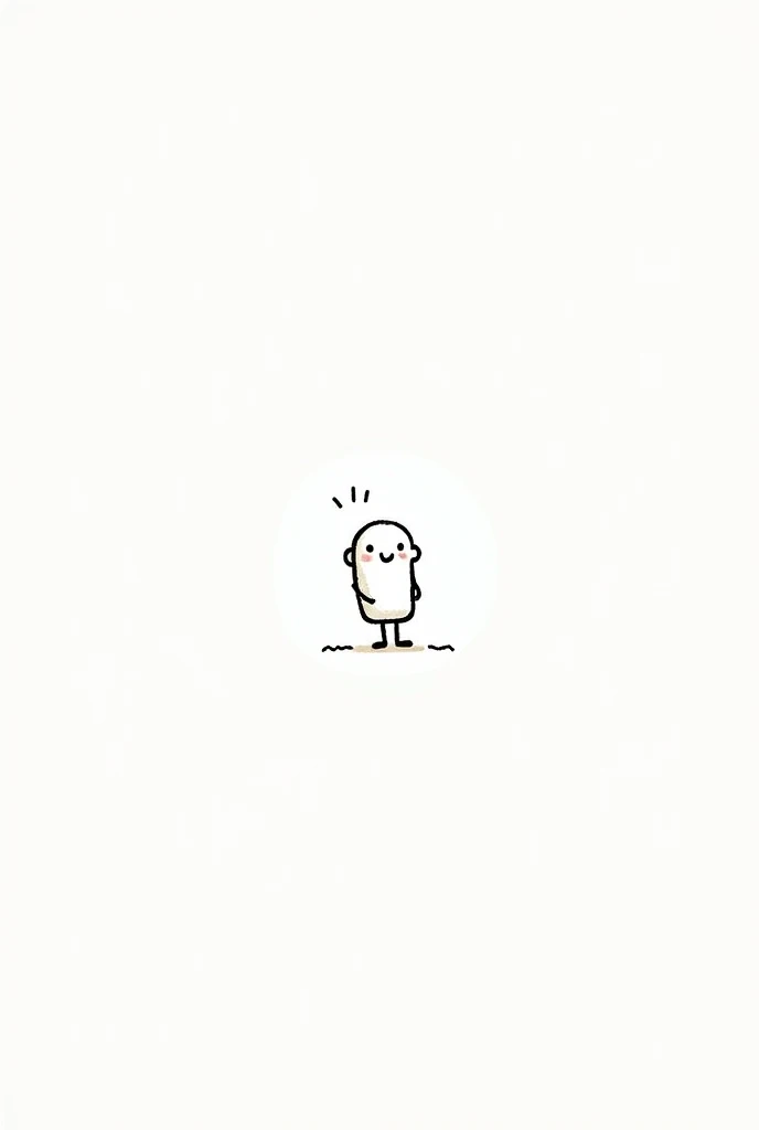 cute little person, Let it be a simple drawing and let it be in black and white
