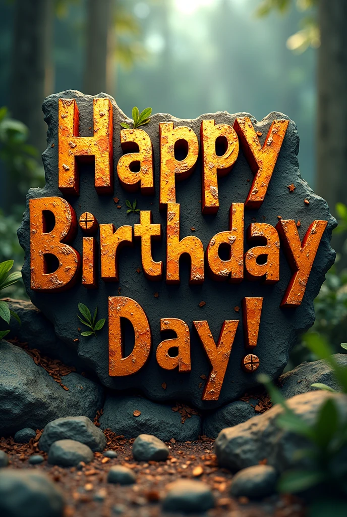 "Happy birthday Irina" in dinosaur type letters