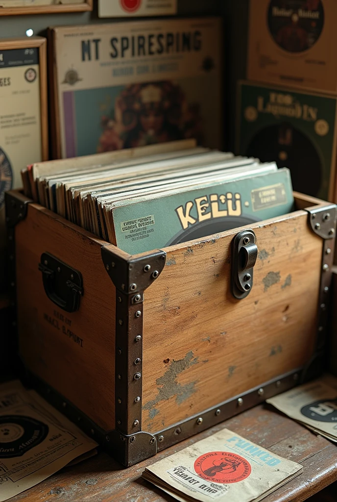 a box of records