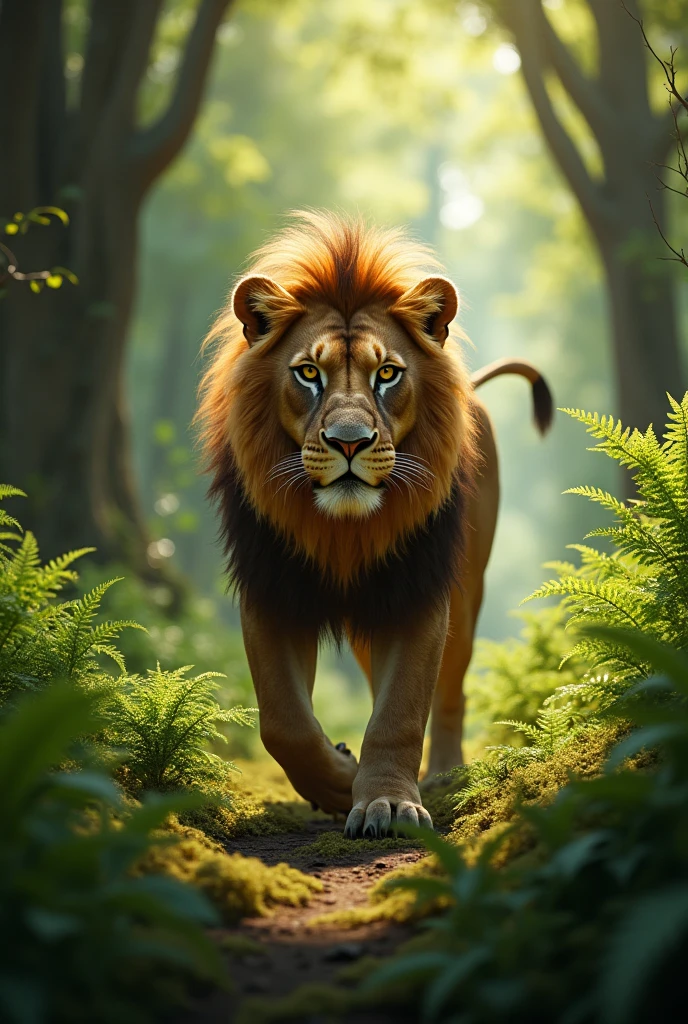 Lion in forest
