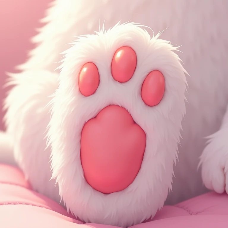 full body, view from below, fox, anthro, young female, solo, pleasure face, heavy blushing, Breathless, pink right iris, pink left iris, pink fur, detailed fur, huge breasts, white hair, white bangs, pink hair, pink ears, (bedroom), chest fluff, heart eyes, ((NSFW)), standing, leaning forward,