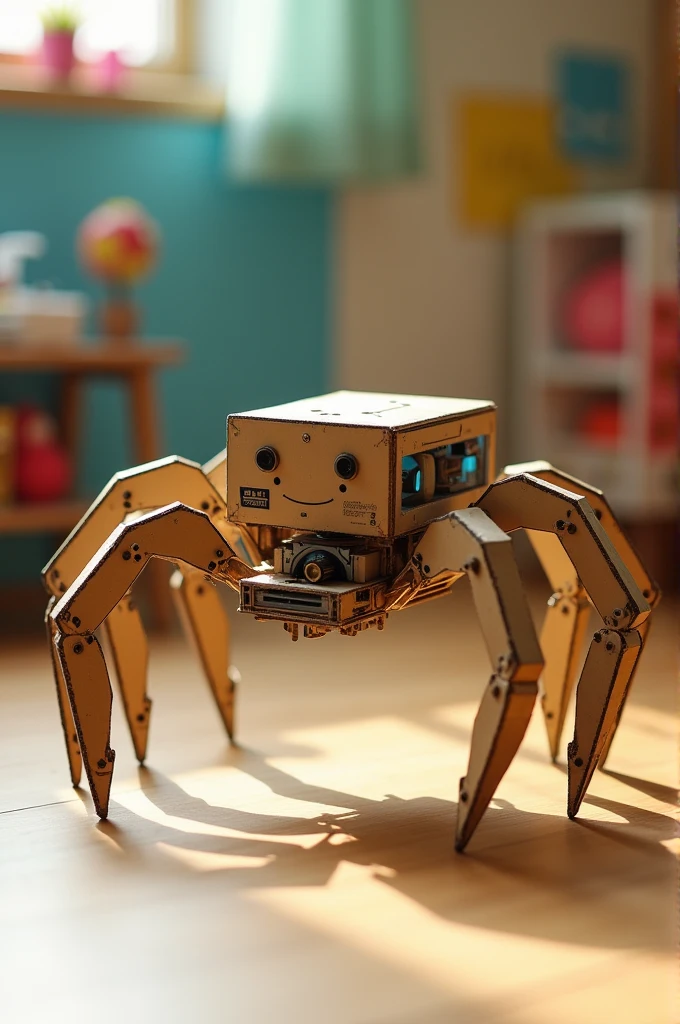 Cardboard spider robot for kids 
