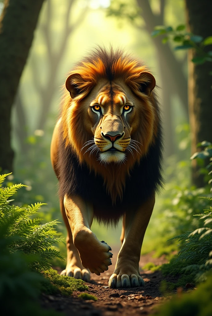 Lion in forest
