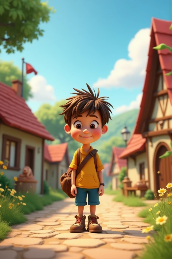 3D cartoon.Once upon a time, in a small, sleepy village nestled between rolling hills, lived a curious boy named Leo. YouTube size images 