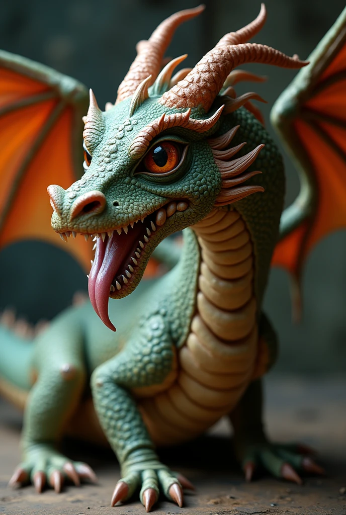 A female dragon with her vagina open being fucked