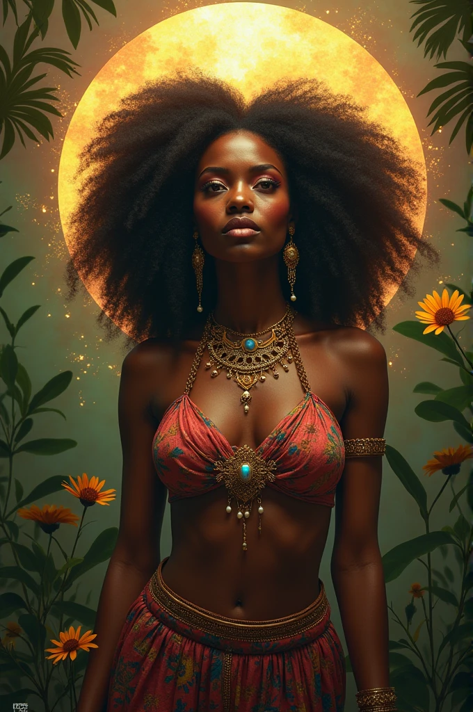 Ebony Girl, desnudo, cuerpo completo