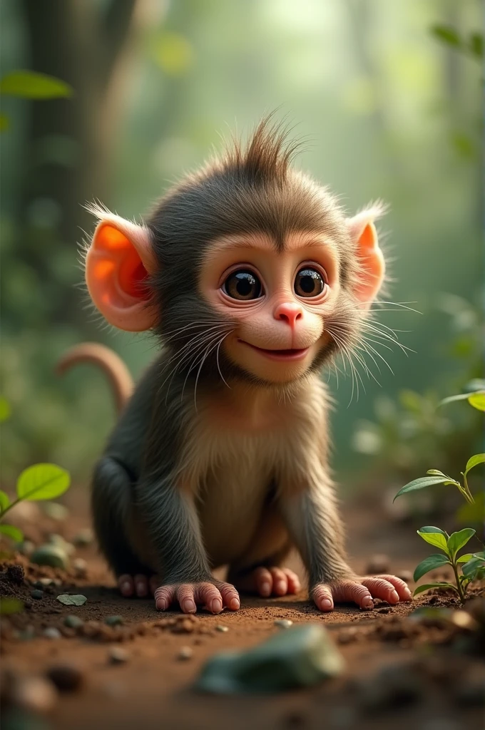 A dirty baby monkey