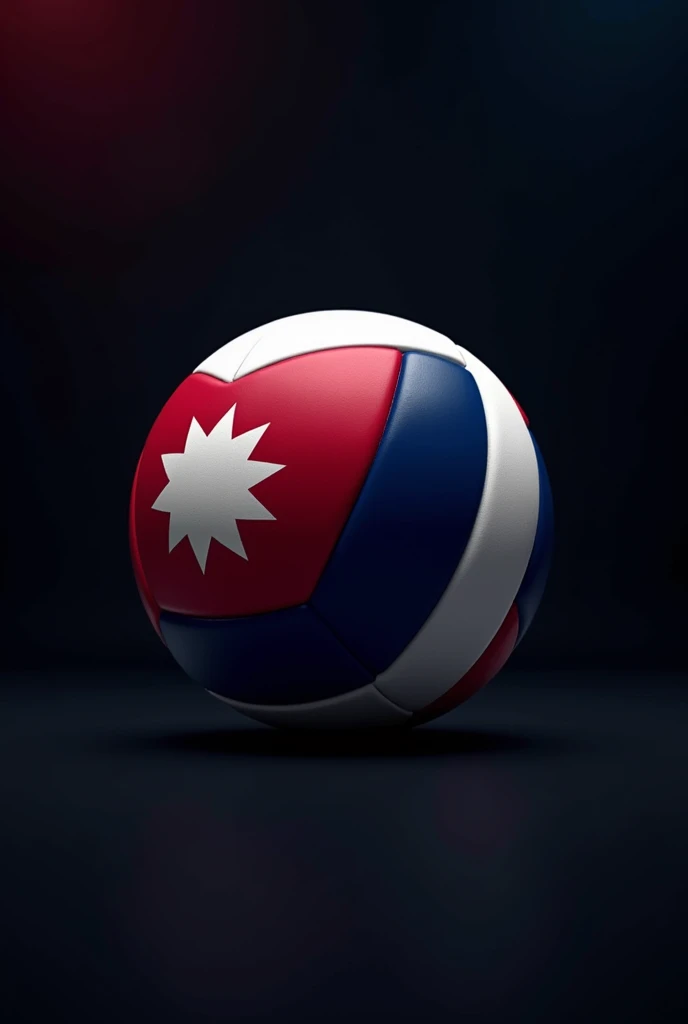 Volleyball and Nepali flag colour logo in black background 