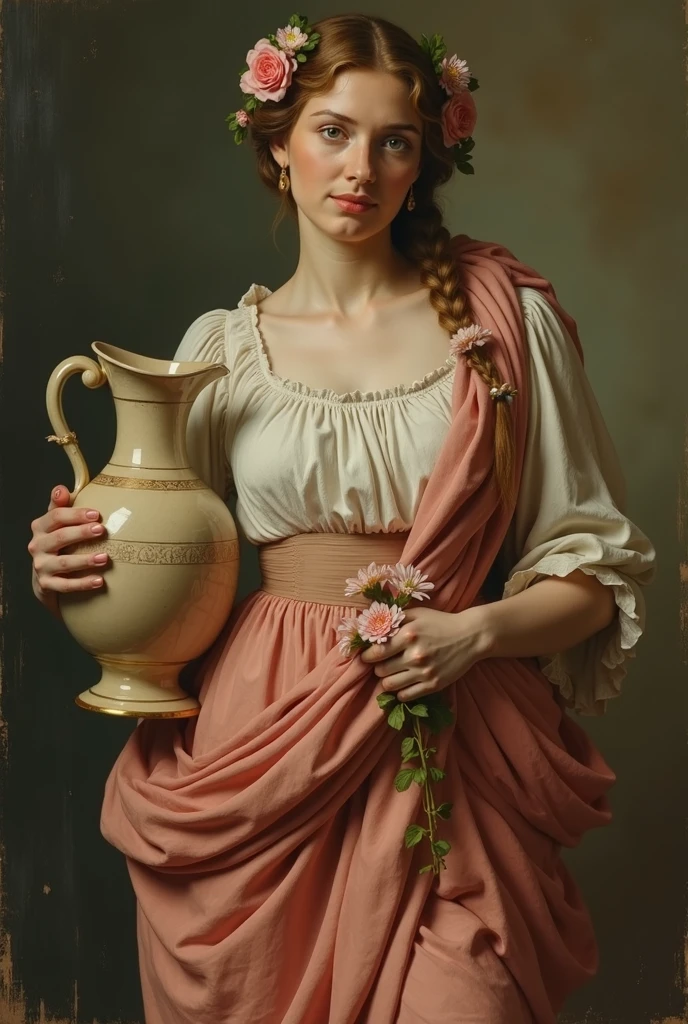 # a woman holding a jug # classical # Persephone # ancient greek goddess, greek # perfect woman