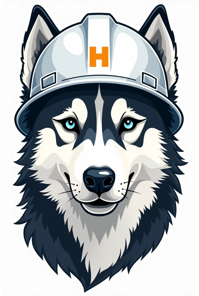 Face husky hydrocarbon white safety helmet illustrator logo