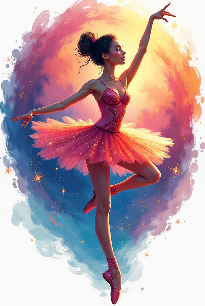 Create a colorful and creative ballerina logo