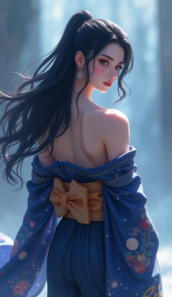 Character with Itadori's body, Megumi's hair and space haori, (85mm F/1.4), high quality, (RAW photo, best quality), (realistic, photorealistic: 1.4), (extremely delicate and beautiful: 1.4), amazing, fine details, masterpiece, ultra detailed, high resolution, best illustration, best shadow, intricate, ( extremely intricate: 1.2), (exquisitely detailed skin), cinematic light, perfect anatomy, (cool color: 1.4), sharp focus, 8k UHD, DSLR, (Fujifilm XT3),(iluminación cinematográfica :1.4), (estilo encaje lingerie :1.4),( kimono japonés :1.4)