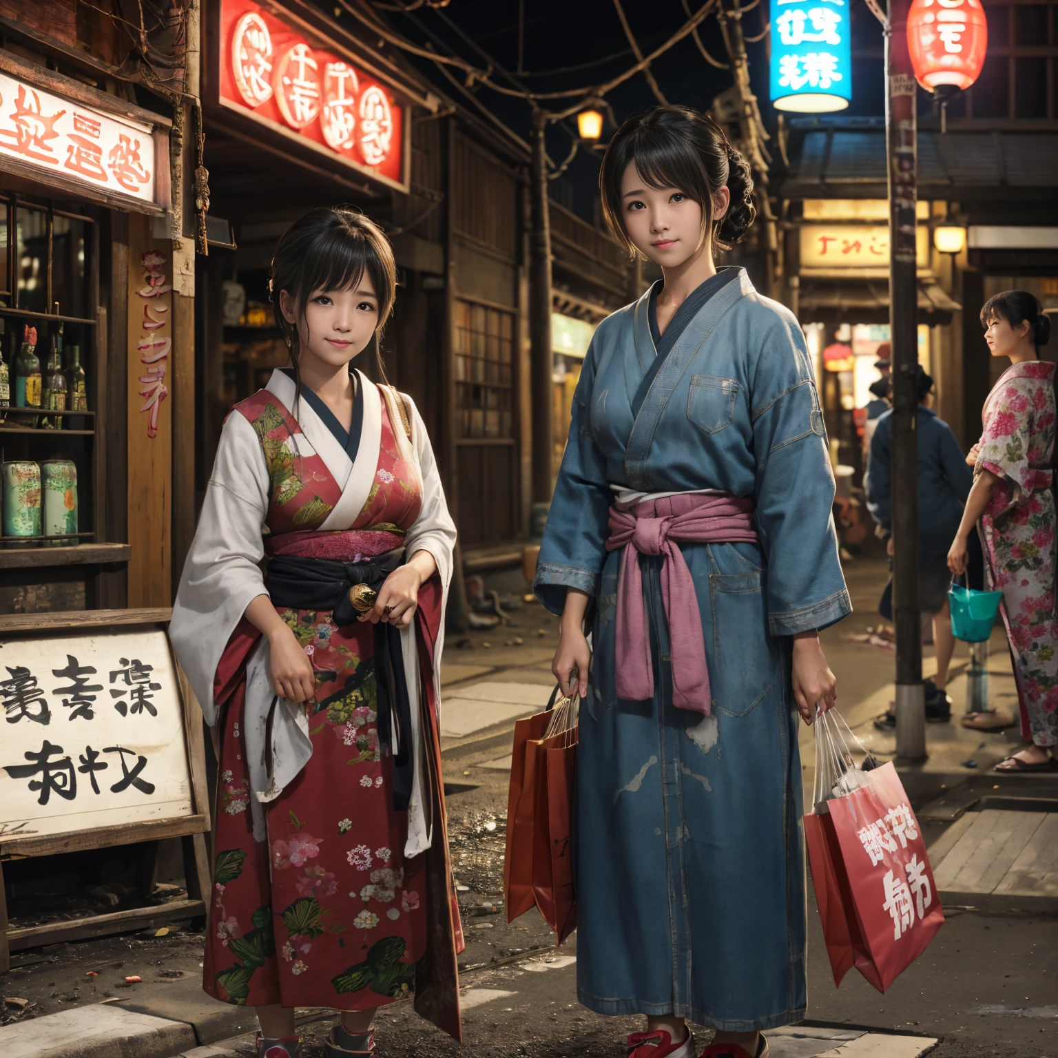 (((masterpiece、Highest quality)))、Cute girls gather、Three girls in summer clothes、beautiful girl、((Detailed and cute face、Big beautiful eyes))、((standing split,Showa Retro、Hot Spring Town、Hot spring facilities、Special baths、stage))、Places to visit in Japan、(Detailed and cute face:1.3、Nipples、Pussy、Anal)、(Poor conditions、smile、Japan's poor neighborhoods、Dim and unsanitary、Standing Bar、みんなで楽しくdiet、Crumbling underground shopping mall:1.3)、屋台のdiet店、stage、sewage、Dirty shop、street vendors、Unsanitary and abandoned city、smile、diet、Poor person々