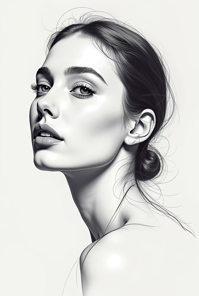 "Logo"FOR A COMPANY CALLED DERMATECH THAT SELLS SMART MIRRORS ,ESTE Logo DEBE DE SER LLAMATIVO .THAT HAS THE DRAWN FACE OF A GIRL BUT ONLY THE SKETCH
