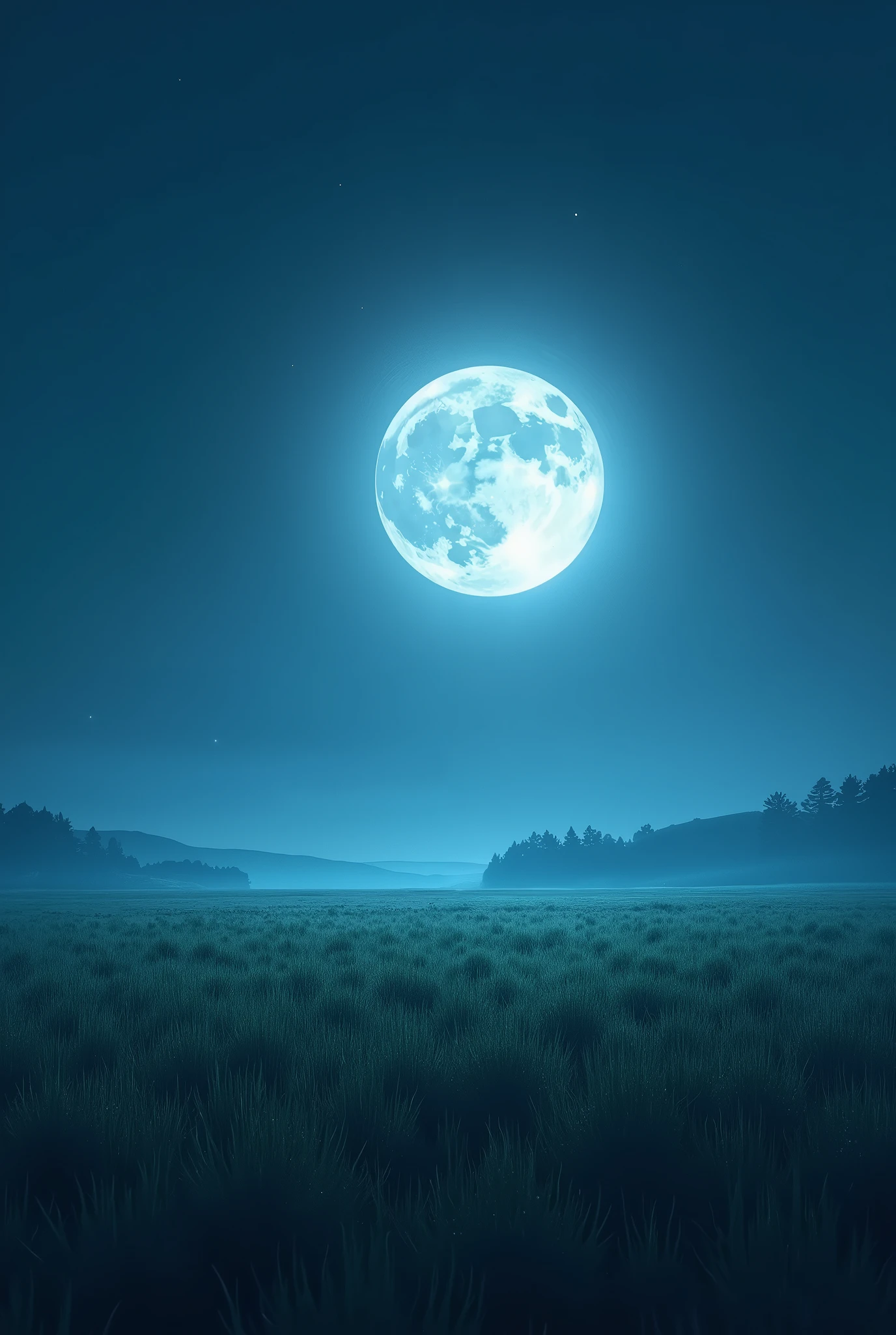 Create an image of a full moon near a field