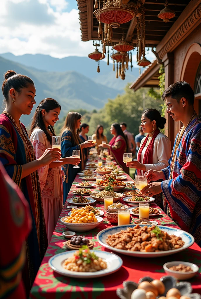 a decorated event with an Andean atmosphere, served with good meats with the luxurious Peruvian Andean culture