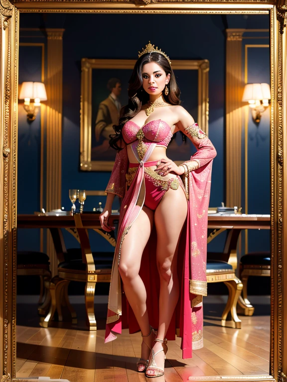 ((Highest quality)), ((masterpiece)), (detailed),((Full Body Shot)),one person's,sexy,Beautiful Skin,24-years-old、Blonde Hair、Low Ponytail,((Completely naked))、((Erect nipples)),((Camel Toe)),stand,Leg spread,(Put your arms behind your head),Orgasm Facial,(((Sweat))),