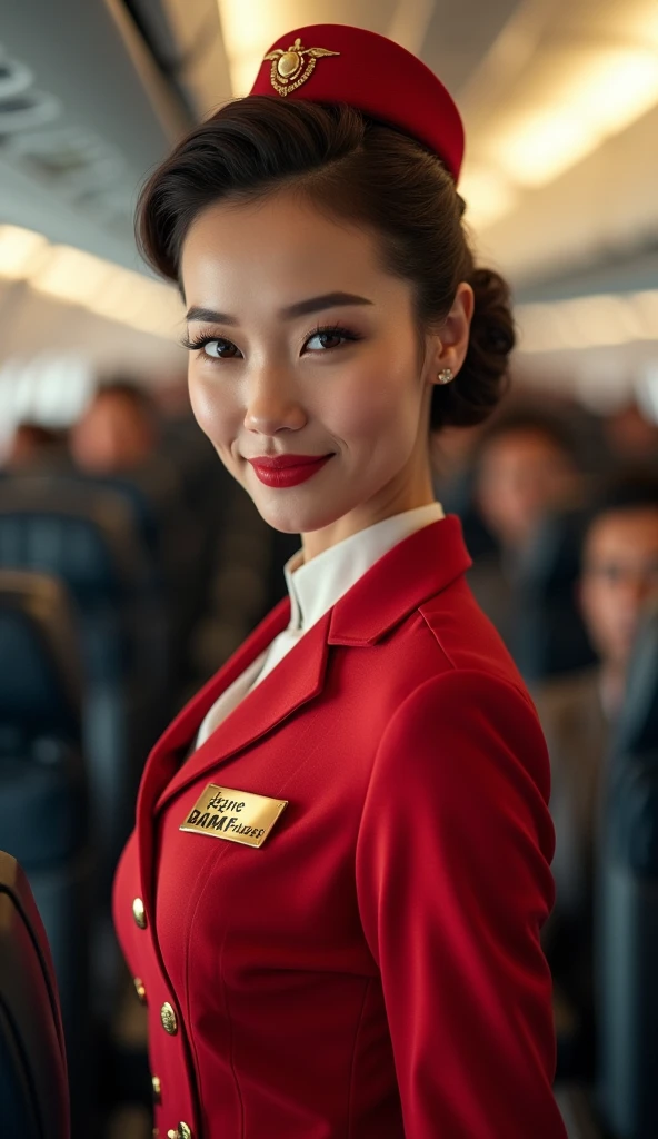 Very beautiful stewardess, In-flight