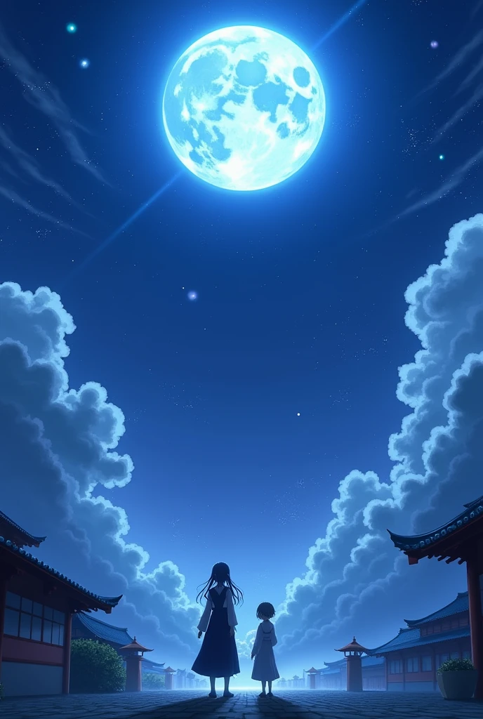 Create the blue moon of fate tsukihime with the characters below this