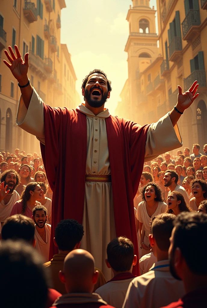 Domingo de Guzman preaching. cheered up