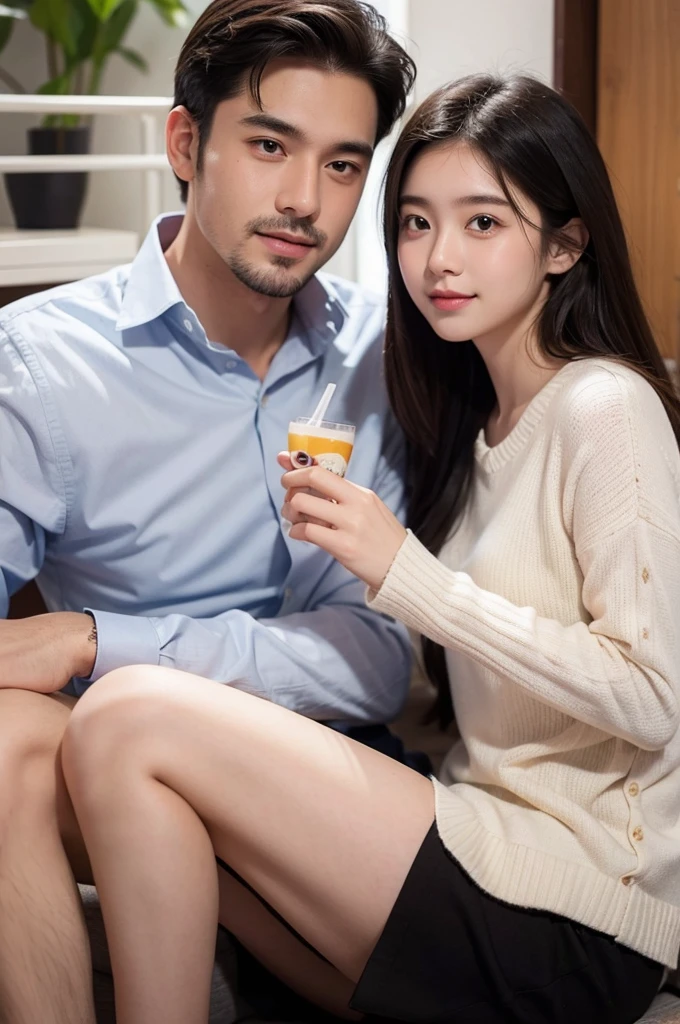Father with beautiful daughter 17 y.o