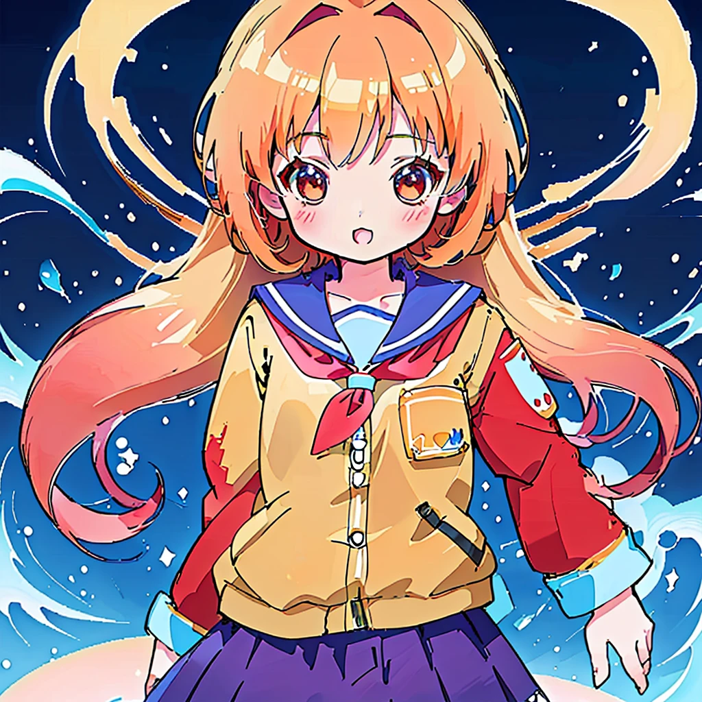 1girl,(((Perfect Anatomy、Highest quality、Masterpiece、Official Art、Super detailed、Dynamic structure、Anime Style)))、Elementary school students、Red School Bag、recorder、🌀、Strong winds、skip、