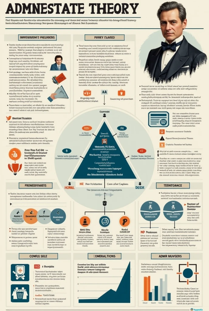 a all in one poster of the general administrative theory by henry fayol