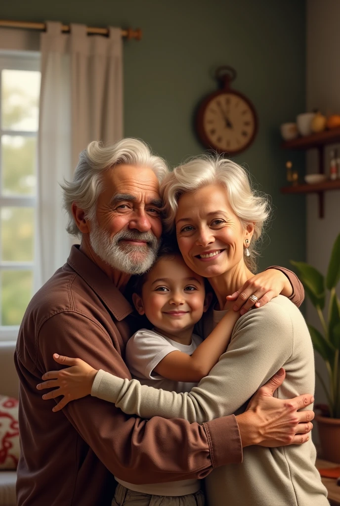 Grandparents and grandchildren Photorealistic