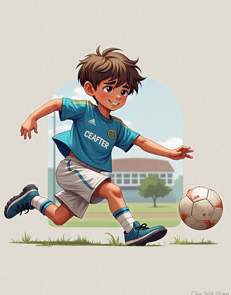 boy playing soccer