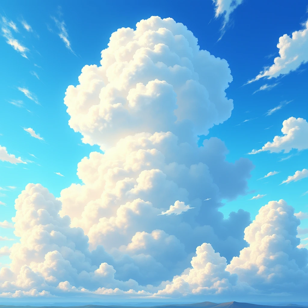 background。cumulonimbus。Summer sky。sunny。anime。