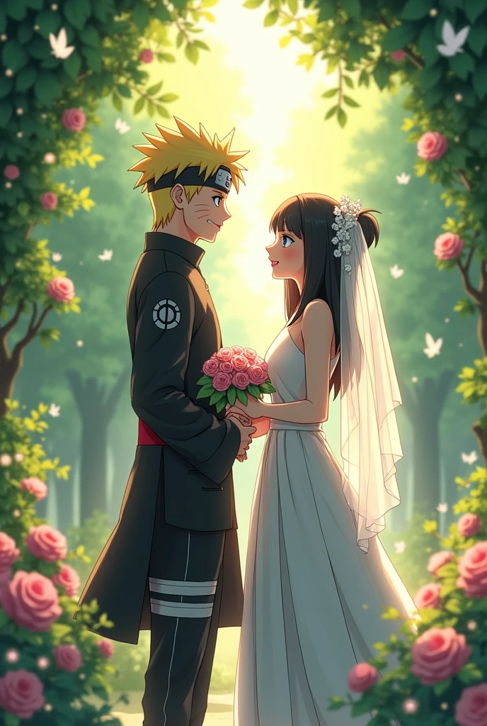 Naruto marrying Sasuke(Woman) while Hinata watches