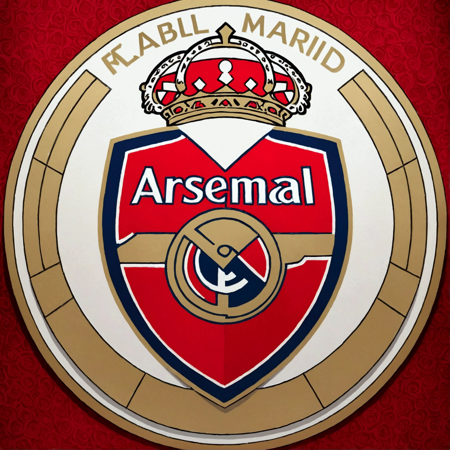 Merging the Arsenal crest and the Real Madrid crest