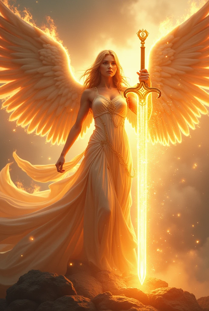 Angel Man with Flaming Sword