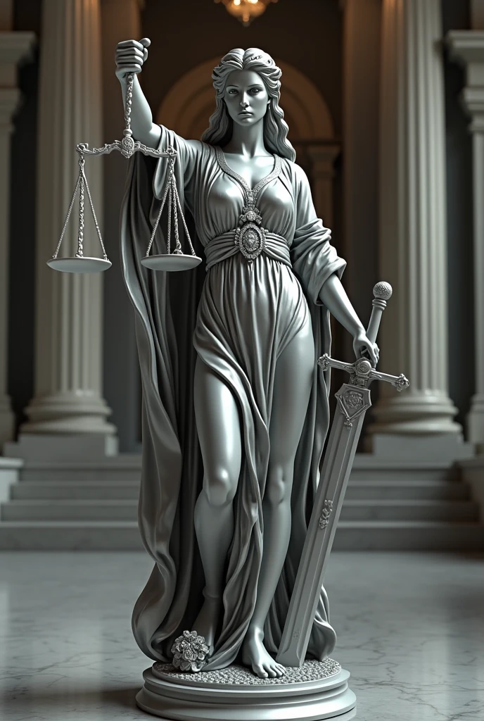 Silver lady justice whole body image