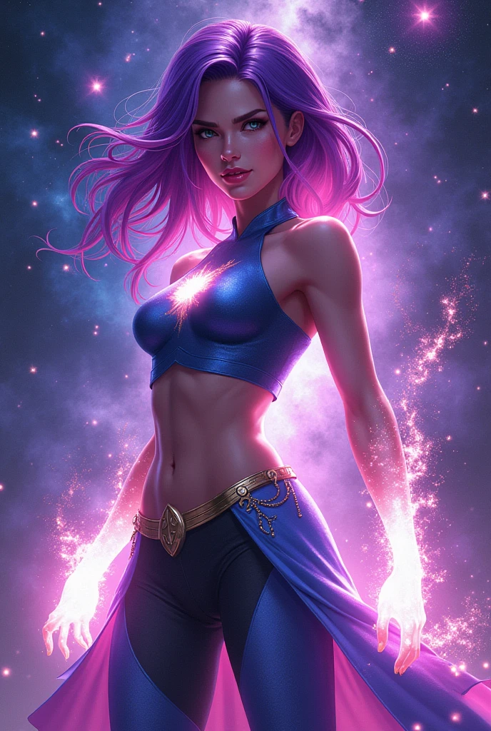 Purple star superhero girl

