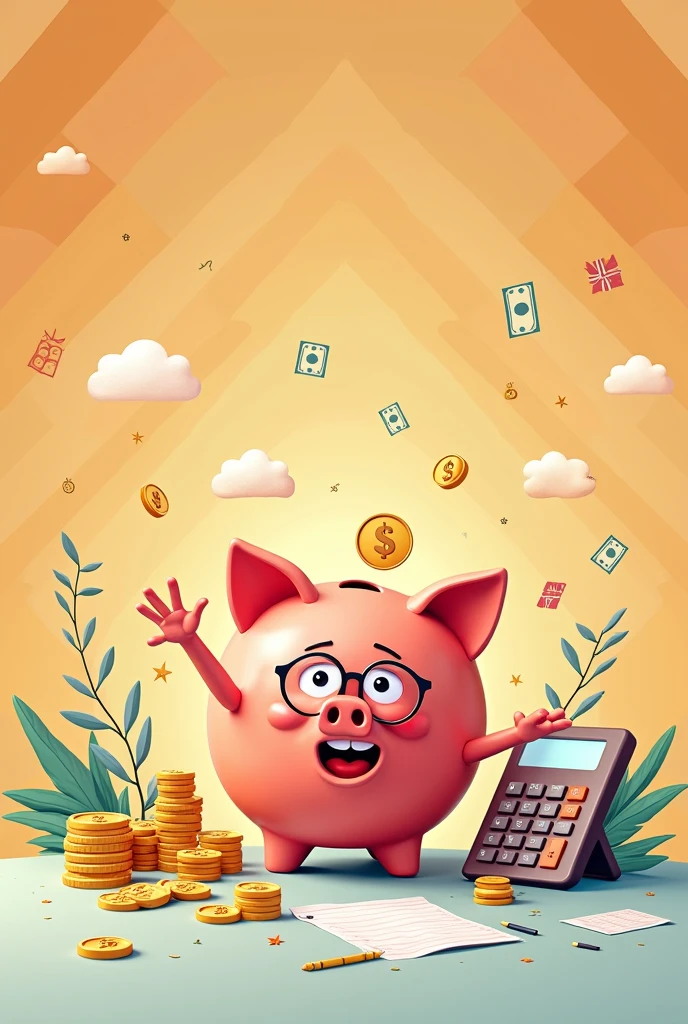 create a poster on how to handle a business finance
i said poster, make it in a creative way, with piggy bank, money and etc.