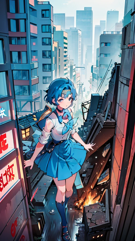 ((Ami Mizuno)) ((Short hair)) ((Blue hair))
(((A large number of destroyed cars)))((valley of buildings, destroyed city))　((Tokyo Akihabara Electric Town))　((Anime picture signboard)) ((High-rise building area)) ((Big city))　
((Flood)) ((Submerged)) ((Heavy rain)) ((Storm is raging)) ((Strong wind is raging)) ((Rainfall))　((Dark cloudy sky)) ((Lightning)) ((Flash)) ((Flame)) ((Fire))
(((A large number of crushed cars)))　) ((kind expression))
((standing))
 ((Aggressive expression))
((giantess)), ((female giant)), ((valley of buildings, destroyed city))), collapsed buildings, ruins

Stick a car between your cleavage
giantess, female giant, valley of buildings, destroyed city, collapsed buildings, ruins



Masterpiece super beautiful illustration
2024, SMRC, 1girl, solo, ,SMRCMizunoAmi, ClassicSMRC_Blue_choker_Blue_bowtie_Circlet_Blue_brooch, red_bowtie,SMRCMizunoAmi, ,GTS, Giantess Female Giant, huge high school girl in the valley between buildings, skyscraper area, big city, school uniform