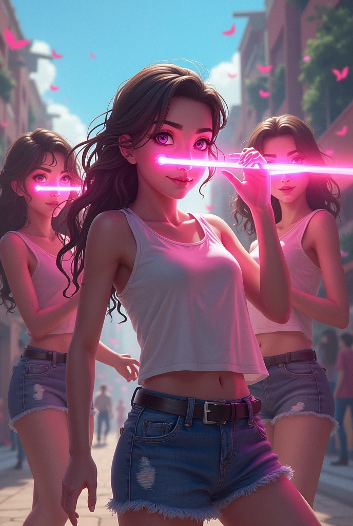 The girls have lasers shooting out of their eyes.,community,Cute people