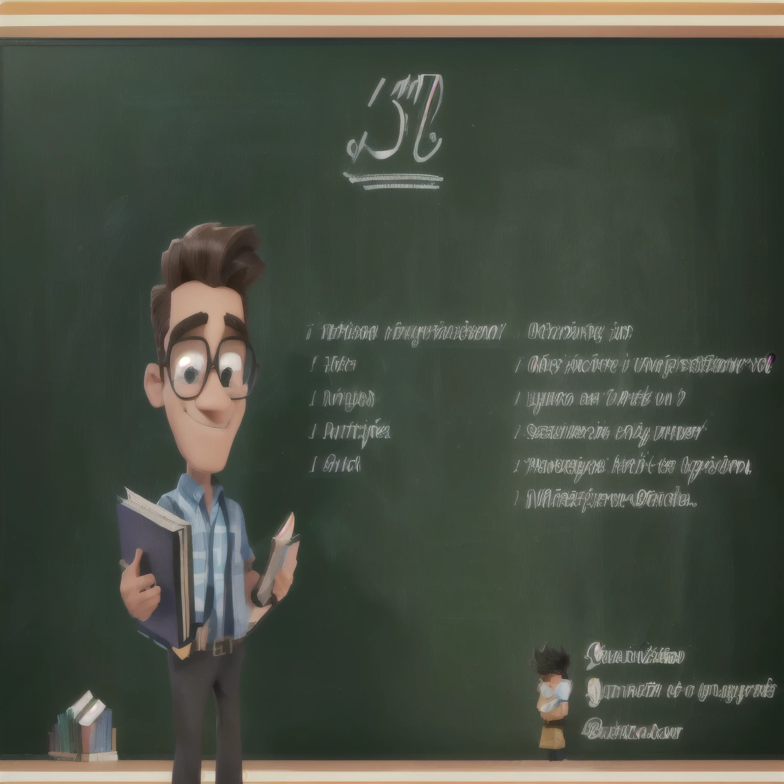 cartoon of a man standing in front of a blackboard with a book, academy, presentation page, professional qualification, by Luis Marsans, 😃😀😄☺🙃😉😗, guide, by Luís Miranda, apprenticeship, cr3, by Almada Negreiros, tutorial, Rendering, full page, illustration, by Leo Valledor, photo realist