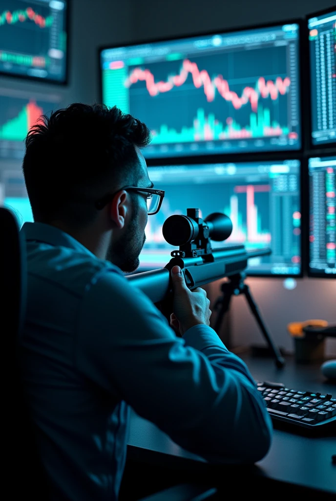 Trader de forex con sniper