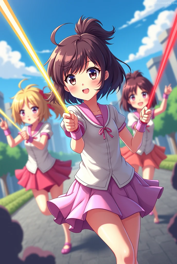 The girls have lasers shooting out of their eyes.,community,Cute Girls,Japanese