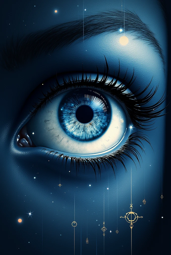 FROM THE GODDESS NYX, I WANT YOU TO FOCUS ON HIS EYE, SEVERAL THINGS HAVE TO BE REFLECTED IN YOUR EYE, BUT ESPECIALLY BOOKS, LETTERS, music, magic, etc, THE IMAGE MUST BE SQUARE
