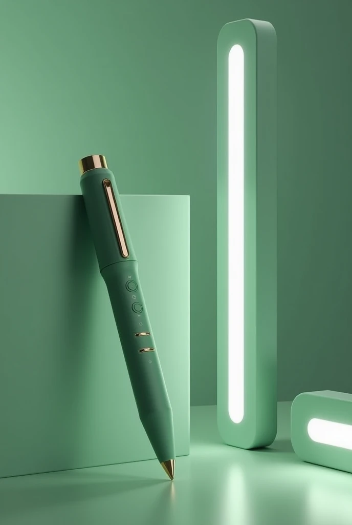 Green multifunctional smart pen with music, aromas and relaxing lights 
