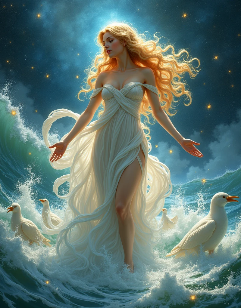 Birth of Venus 🪞#venus #aphrodite #water #art #artaesthetic #women #stars #femalepower #romance #godess #wallpaper #mythology#sensual #naked #venus de milo
