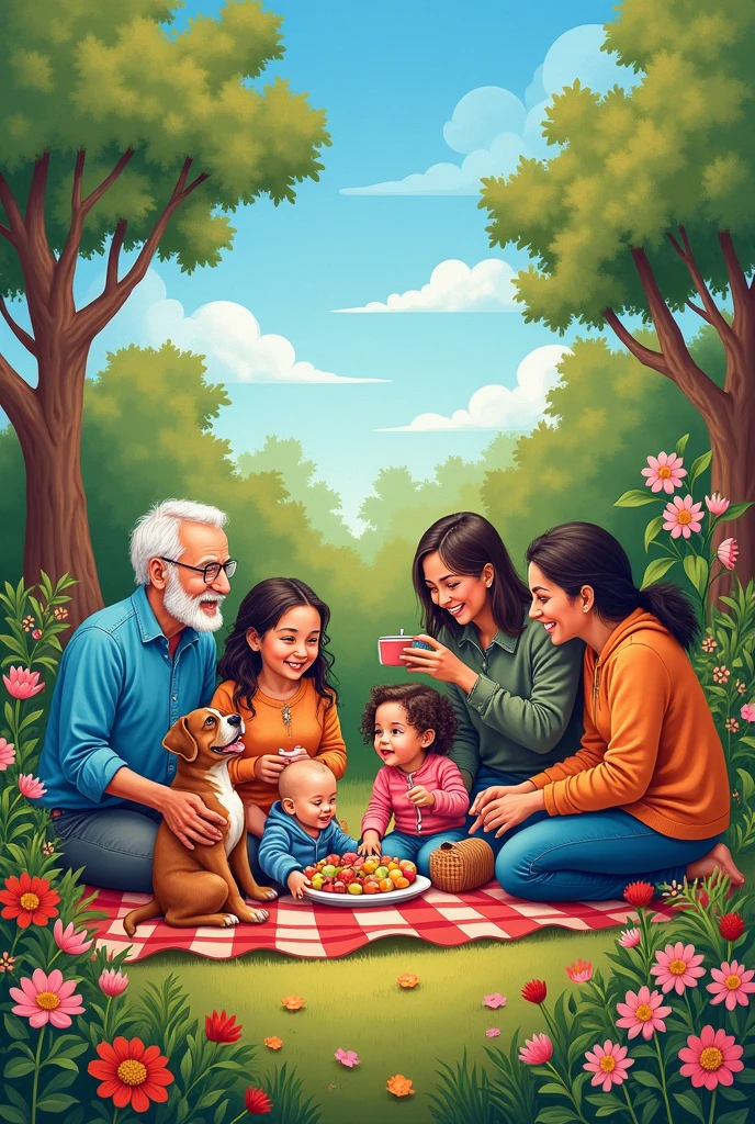 Make me a nice and creative Family Month mural for an exhibition