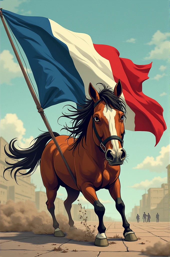 Corse qui fait caca sur le drapeau français