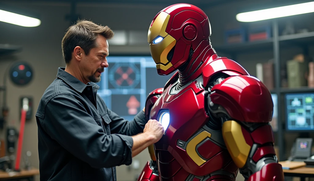 Scene 33: Final Upgrade
Tony Stark makes the final adjustments to his suit, ensuring it’s ready for anything.

