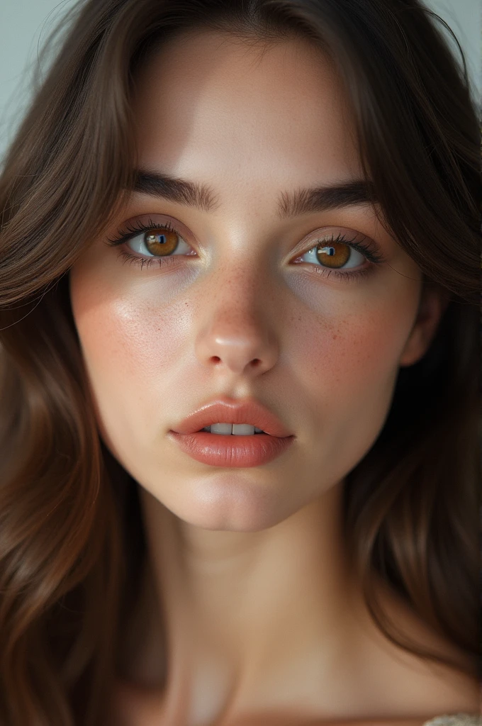 Brunette brown eyes well shaped super realistic Instagram