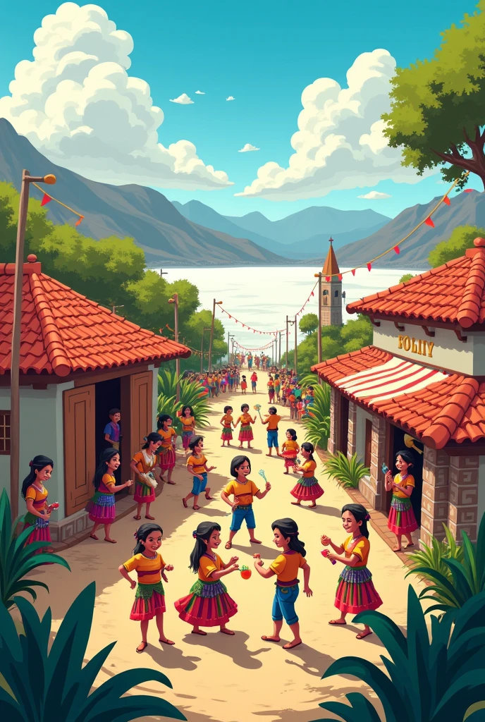 Make a cartoon image of Bolivia